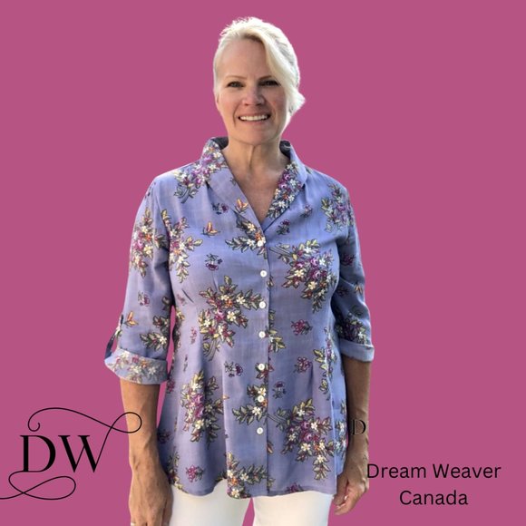 Bellevue Cottage Blouse Periwinkle | April Cornell - Picture 2 of 8